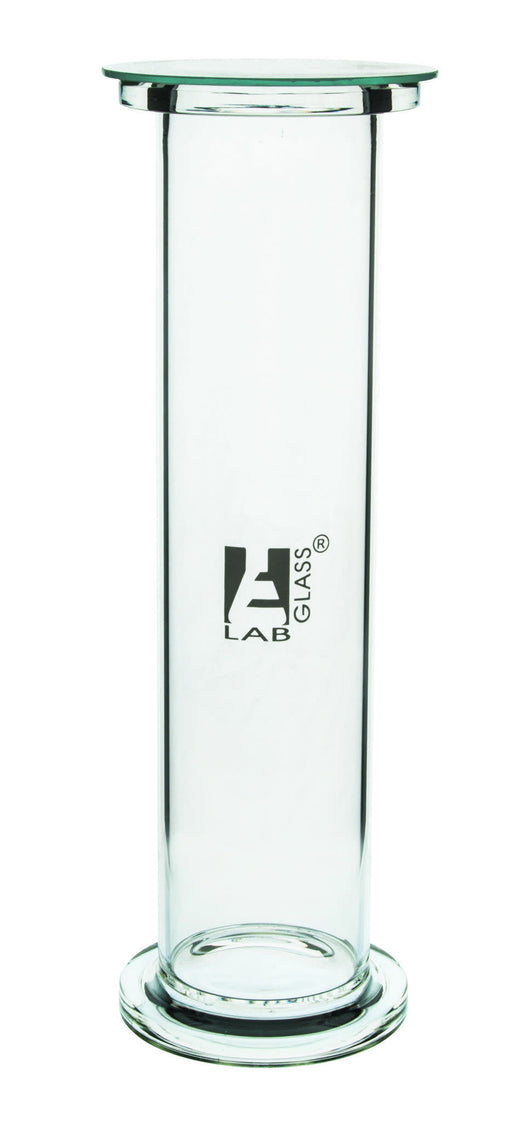 Gas Jar, 15cm x 5cm - Borosilicate Glass - Cylindrical - Heavy Foot & Ground Flange (No Lid)