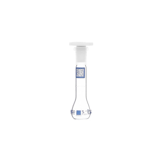 Volumetric Flask, 5mL - Class A - Borosilicate Glass, Polyethylene Stopper, 10/19 Socket - QR Code Marking for Calibration Certificate