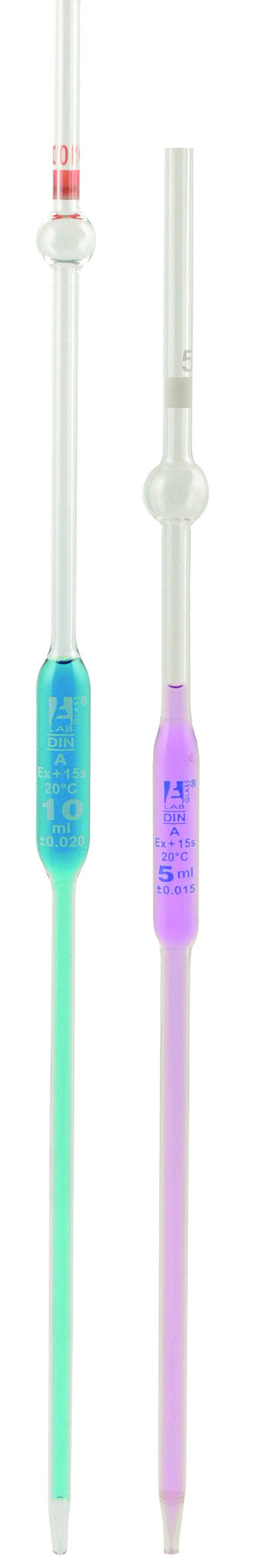 Pipettes Class - B with Safety Bulb, 20 ml, White Graduation