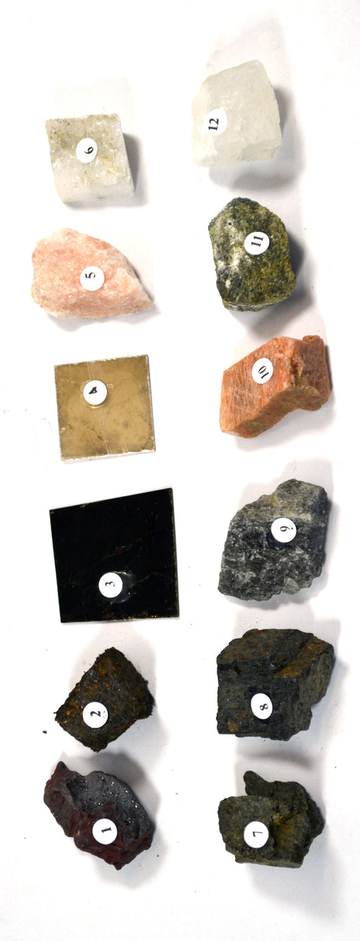 Eisco Introduction to Minerals Kit - Contains 12 specimens measuring approx. 1" (3cm)