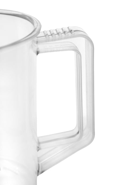 Measuring Jug, 100ml - TPX Plastic - Printed Graduations - Chemical Resistant, Autoclavable - Short Form - Handle with Thumb Grip - Eisco Labs