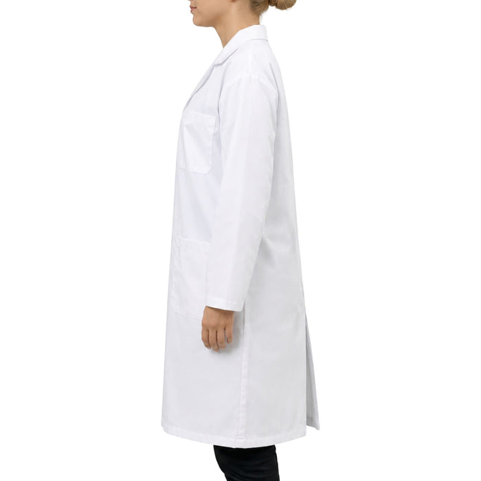 Eisco Adult Medium Professional Grade Poly-Cotton Lab Coat, 10 Pack – Durable Snap Front Laboratory Coat, 3 Pockets, Machine Washable, White