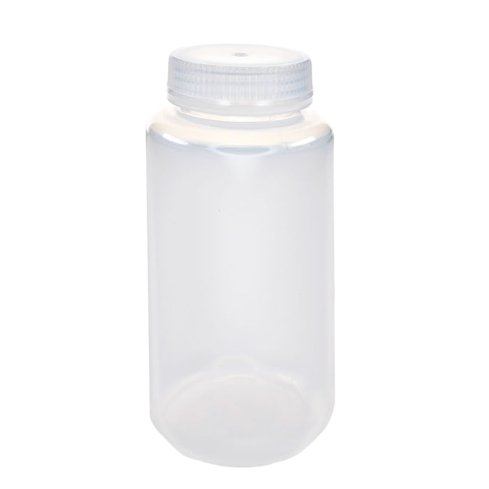 Eisco - 500mL Wide Mouth Polypropylene Translucent Reagent Bottles with Polypropylene Caps, Pack of 12, Non-Sterile, Autoclavable, Leakproof Laboratory Storage Bottles, 0-135°C Temperature Range