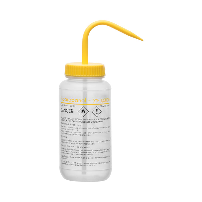 Performance Plastic Wash Bottle, Isopropanol, 500 ml - Labeled (2 Color)