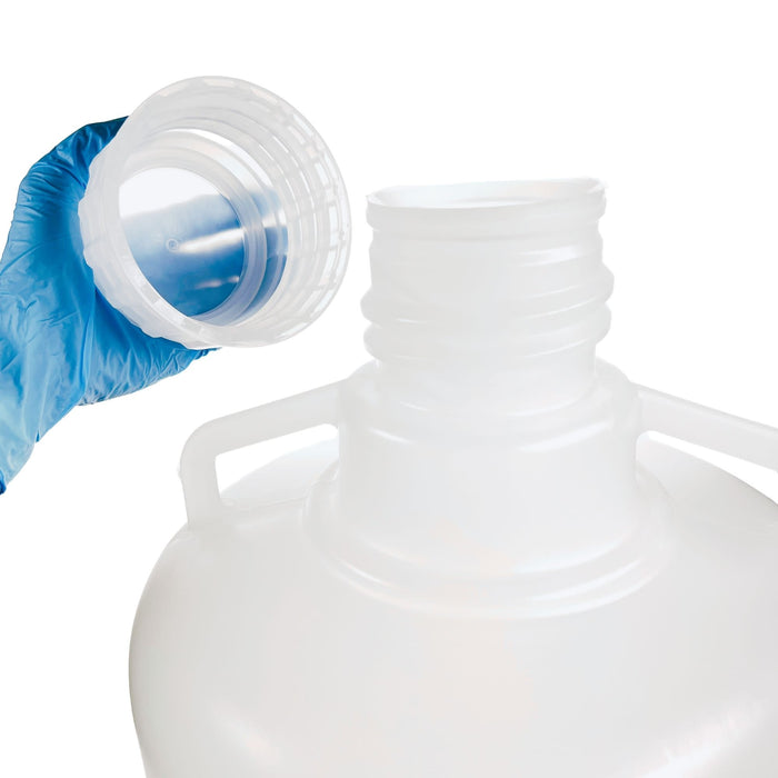 Eisco - 20L Polypropylene Carboy with Silicone-Lined Cap, Autoclavable, Non-Sterile, No Spigot, 0-135°C Temperature Range, FDA Compliant, Leakproof Tested, Ideal for Scientific and Laboratory Use