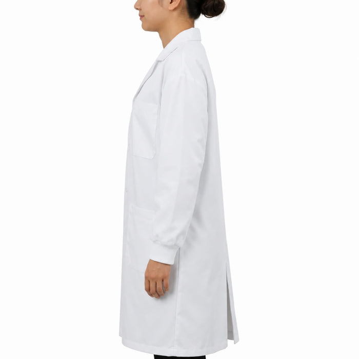 Eisco Adult XS Professional Grade Poly-Cotton Lab Coat with Ribbed Cuffs, 10 Pack – Durable Snap Front Laboratory Coat, 3 Pockets, Machine Washable, White