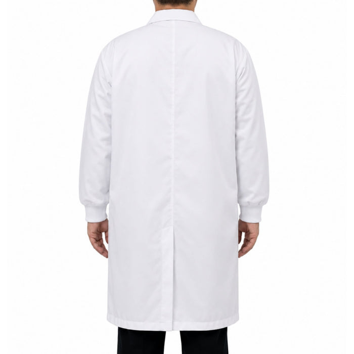 Eisco Adult 2XL Professional Grade Poly-Cotton Lab Coat with Ribbed Cuffs – Durable Snap Front Laboratory Coat, 3 Pockets, Machine Washable, White