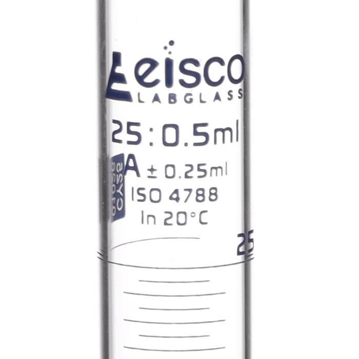 Graduated Cylinder, 25ml - Class A - Blue Graduations, Hexagonal Base
