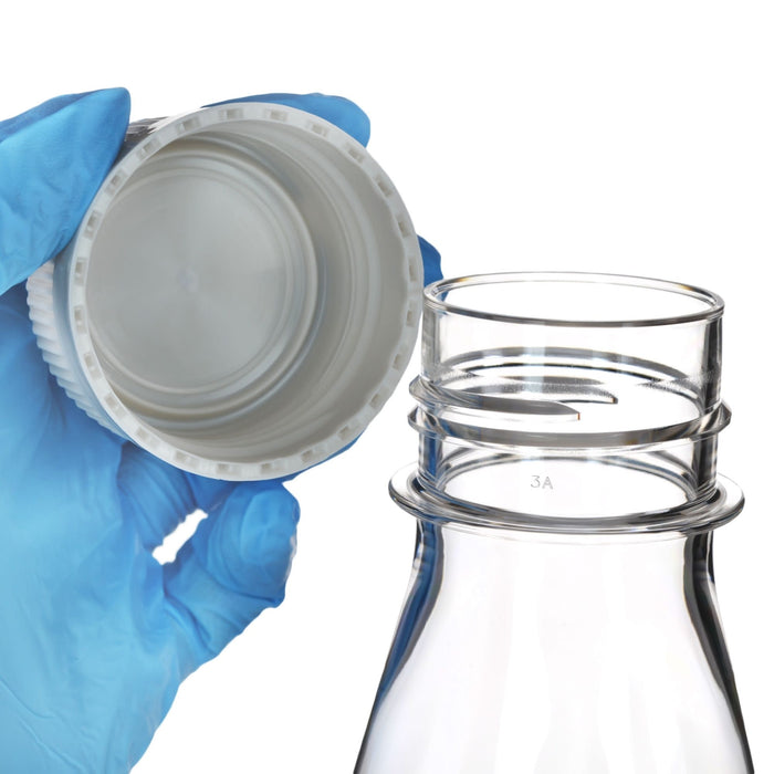 Eisco - Pack of 12, 500mL Sterile PETG Erlenmeyer Flasks, Non-Vented, Flat Bottom, Lab-Grade, Gamma Sterilized, USP Class VI, Ideal for Cell Culture, Biopharmaceutical Processing, Chemical Storage