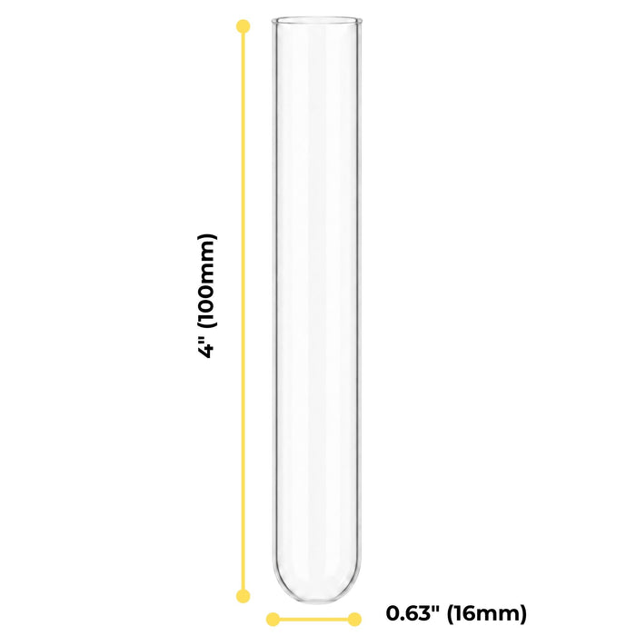 Eisco Disposable Culture Tubes - Borosilicate Glass (5.1 Expansion) - 16mm OD x 100mm Length - Case of 1000