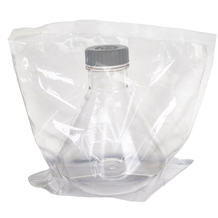 Eisco - Pack of 1, 3L Sterile PETG Erlenmeyer Flask, Vented, Baffled Bottom, Gamma Sterilized, USP Class VI, Lab-Grade, Cell Culture, Mixing, Shaker Compatible