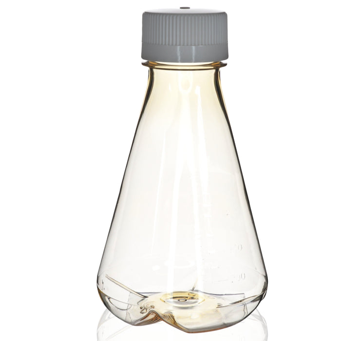 Eisco - Pack of 1, 500mL Sterile Polycarbonate Erlenmeyer Flask, Non-Vented, Baffled Bottom, Gamma Sterilized, USP Class VI, Lab-Grade, Mixing, Cell Culture, Shaker Compatible