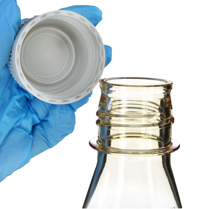 Eisco - Pack of 12, 250mL Sterile Polycarbonate Erlenmeyer Flasks, Non-Vented, Flat Bottom, Gamma Sterilized, USP Class VI, Lab-Grade, Chemical Storage, Cell Culture, Mixing