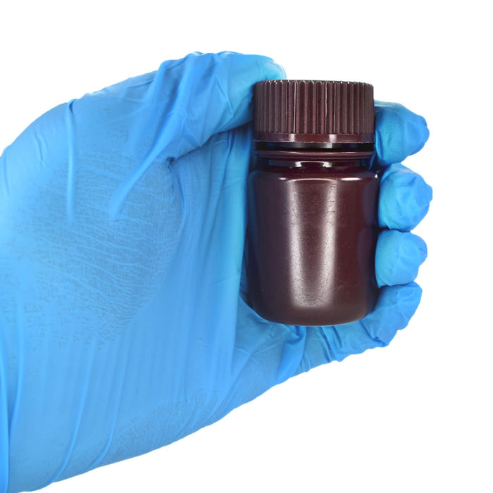 Eisco - Pack of 12, Sterile 30mL Wide Mouth Amber HDPE Reagent Bottles with Polypropylene Caps, Leak-Proof, UV Light Protection for Laboratory Samples, -100 to 120°C, Durable Chemical-Resistant Lab Containers