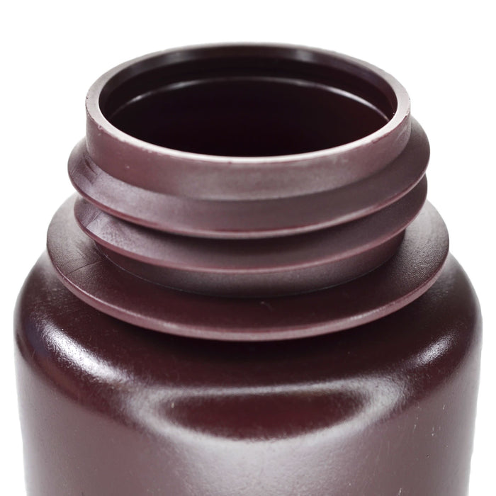 Eisco - Pack of 12, Sterile 125mL Wide Mouth Amber HDPE Reagent Bottles with Polypropylene Caps, Leak-Proof, UV Light Protection for Laboratory Samples, -100 to 120°C, Durable Chemical-Resistant Lab Containers