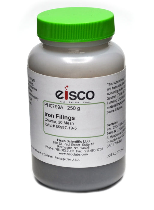 Coarse Iron Filings, 250g - 20 Mesh Iron Shavings for Magnets