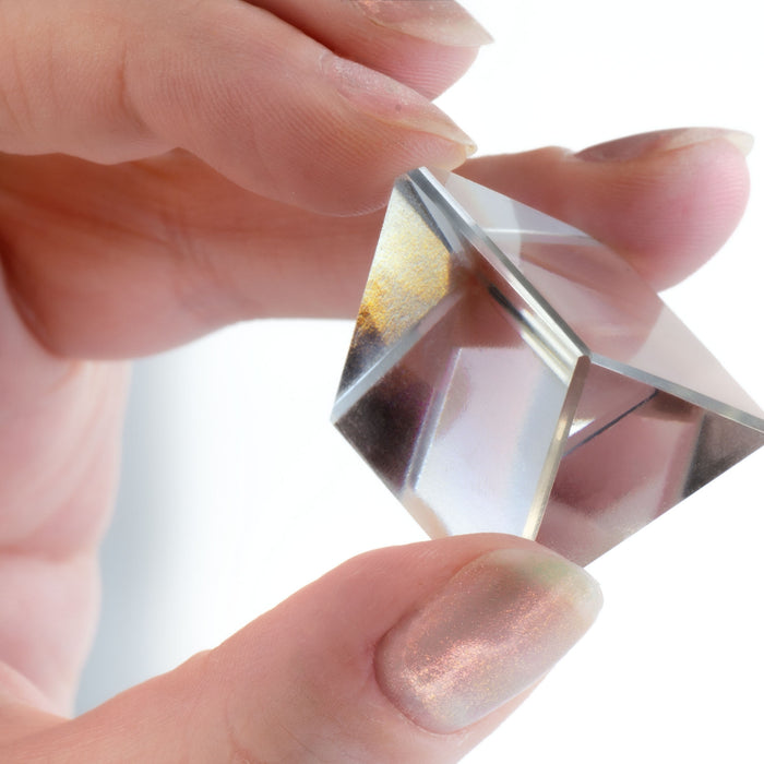 Eisco - Equilateral Glass Prism, 25mm - Polished Faces with Beveled Edges - Ideal for Basic Refraction & Dispersion Experiments, Physics Education & Classroom Demonstrations