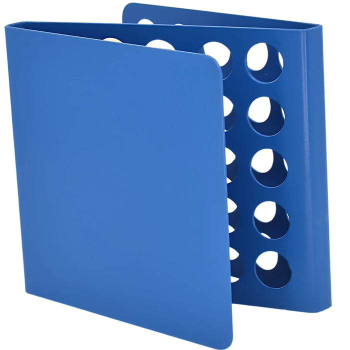 Z' Shape Aluminum Test Tube Stand with 25 Holes - Powder-Coated Blue Laboratory Rack - 17mm Diameter Holes for Secure Test Tube Support - Durable and Lightweight Design for Scientific Applications