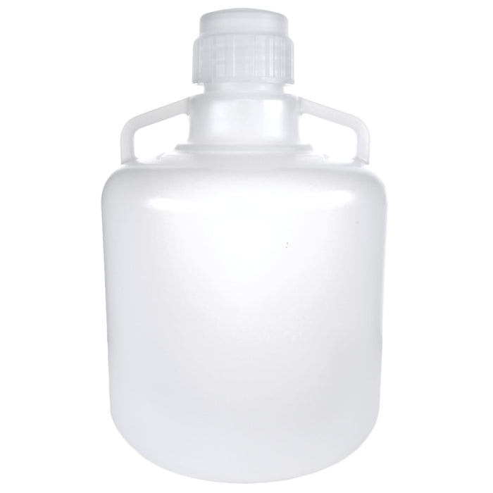 Eisco - 15L Polypropylene Carboy with Silicone-Lined Cap, Autoclavable, Non-Sterile, No Spigot, 0-135°C Temperature Range, FDA Compliant, Leakproof Tested, Ideal for Scientific and Laboratory Use