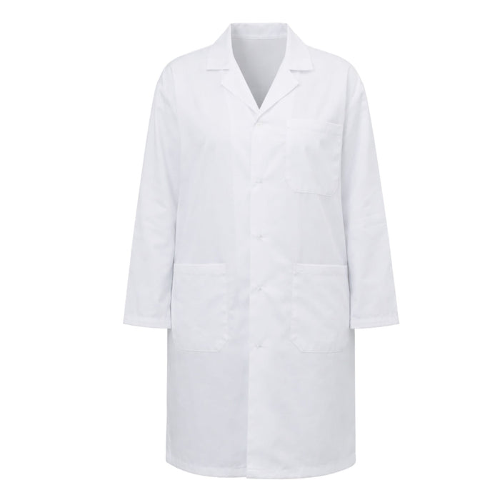 Eisco Adult Small Professional Grade Poly-Cotton Lab Coat – Durable Snap Front Laboratory Coat, 3 Pockets, Machine Washable, White