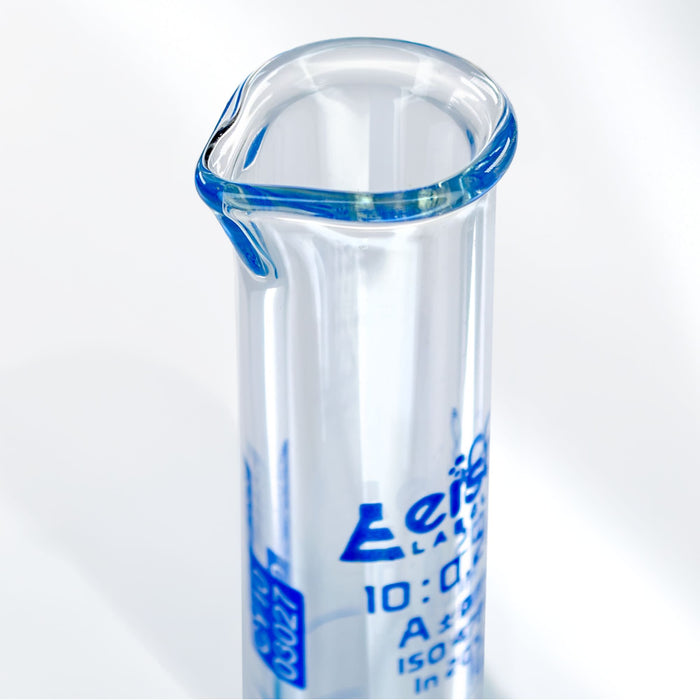 Eisco – Graduated Cylinder 10mL Class A Borosilicate Glass with Hexagonal Base – Calibrated Measuring Cylinder with Individual Work Certificate