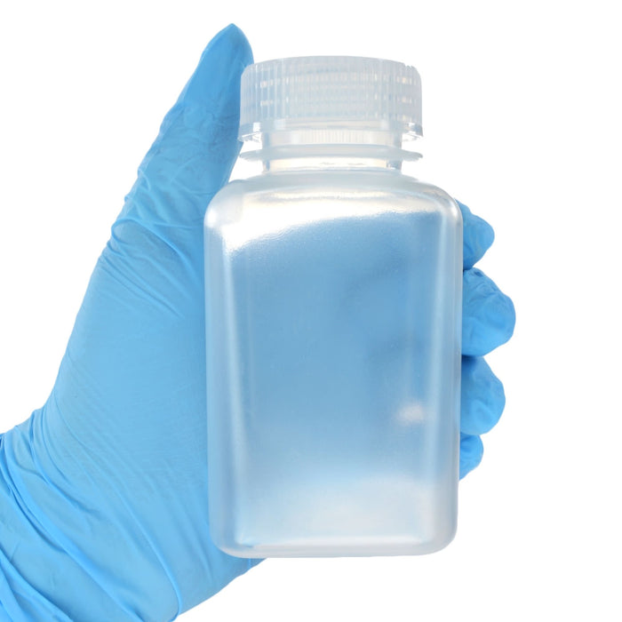 Eisco - Pack of 12, 175mL Square Polypropylene Reagent Bottles with Wide Mouth Polypropylene Caps, Translucent, Autoclavable, Leak-Proof, Chemical Resistant, 0-135°C