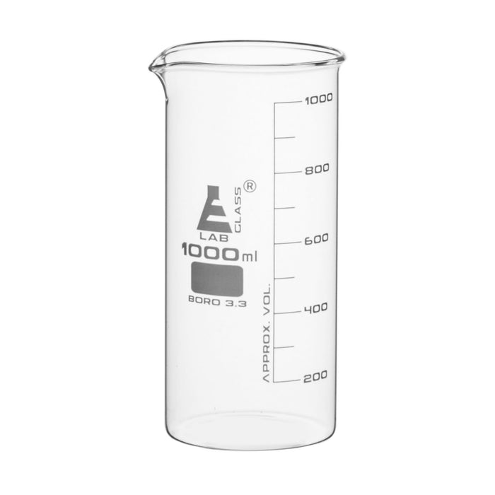 Beaker, 1000ml - Tall Form - Graduated - Borosilicate Glass