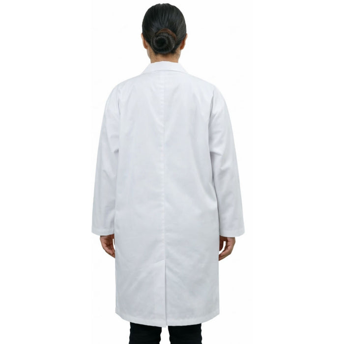 Eisco Adult Medium Professional Grade 100% Cotton Lab Coat, 10 Pack– Snap Front Laboratory Coat, 3 Pockets, Machine Washable, White