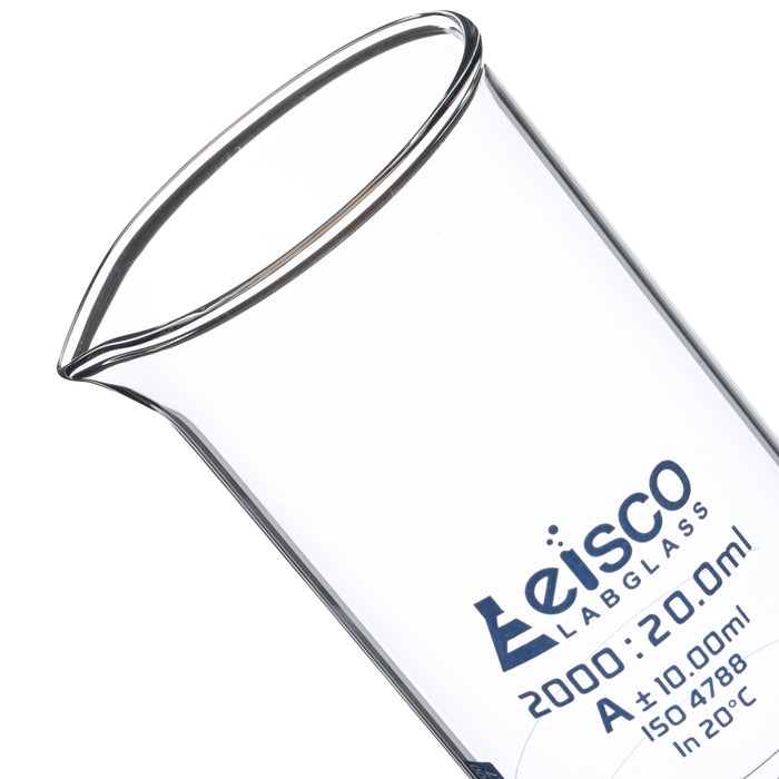 Graduated Cylinder, 2000ml - Class A - Blue Graduations, Hexagonal Base