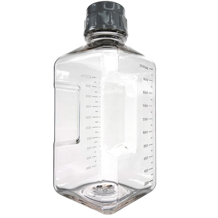 Eisco - Pack of 6, 2L PETG Media Bottles with HDPE Caps, Non-Sterile, Square, Leakproof, Tamper-Evident, Laboratory-Grade, Ideal for Lab Reagents, Buffers & Biopharmaceutical Processing