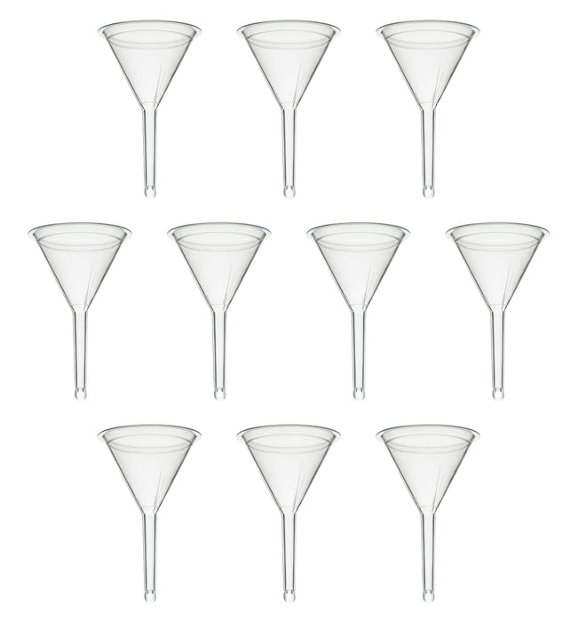 10PK Filter Funnel, 3" - Polypropylene Plastic - Chemical Resistant