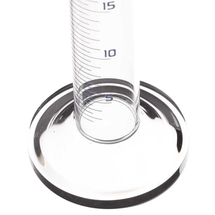 Graduated Cylinder, 25mL - Class B - Round Base - Blue Graduations - Borosilicate Glass