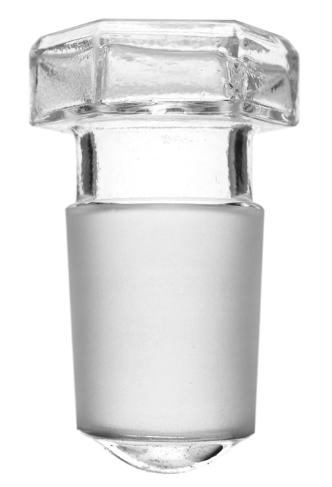 Hollow Stopper, Hexagonal - 29/32 Cone - Round End - Borosilicate Glass - Eisco Labs