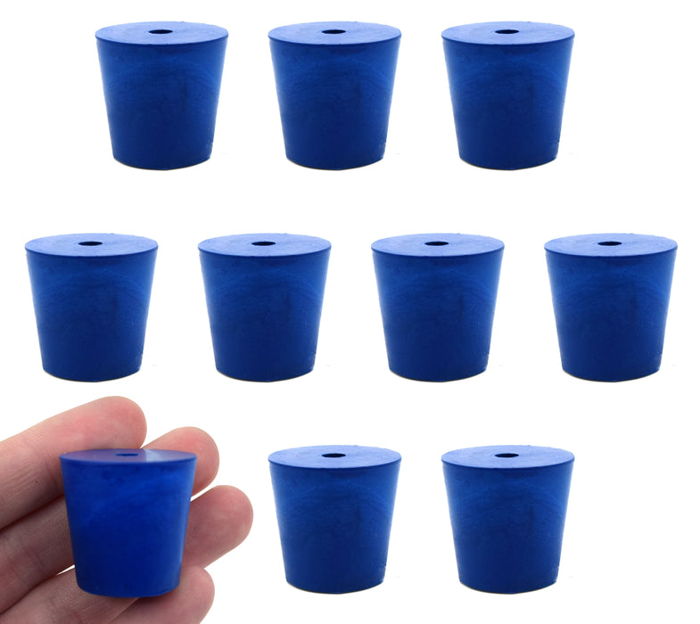 10PK Neoprene Stoppers, 1 Hole - ASTM - Size: #4 - 20mm Bottom, 26mm Top, 25mm Length
