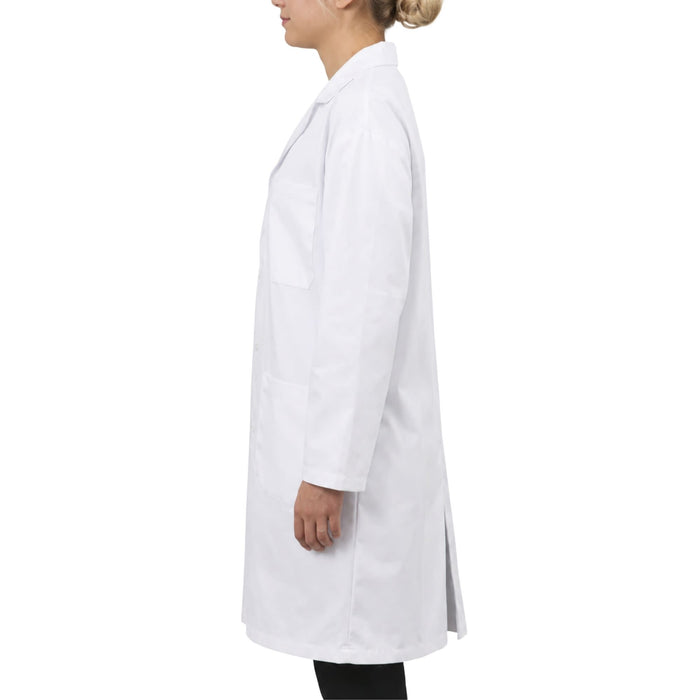 Eisco Adult XS Professional Grade Poly-Cotton Lab Coat – Durable Snap Front Laboratory Coat, 3 Pockets, Machine Washable, White