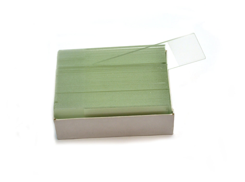 Glass Microscope Slides, 50 Pack - Precleaned - Ground & Polished Edges - Frosted End - Eisco Labs