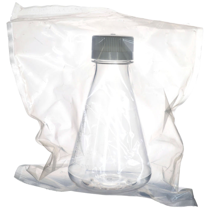 Eisco - Pack of 12, 500mL Sterile PETG Erlenmeyer Flasks, Non-Vented, Flat Bottom, Lab-Grade, Gamma Sterilized, USP Class VI, Ideal for Cell Culture, Biopharmaceutical Processing, Chemical Storage