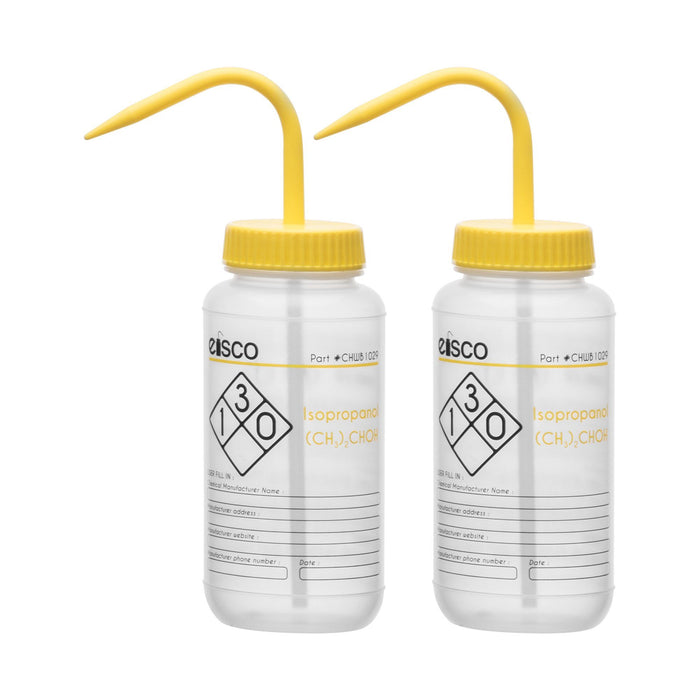 2PK Performance Plastic Wash Bottle, Isopropanol, 500 ml - Labeled (2 Color)