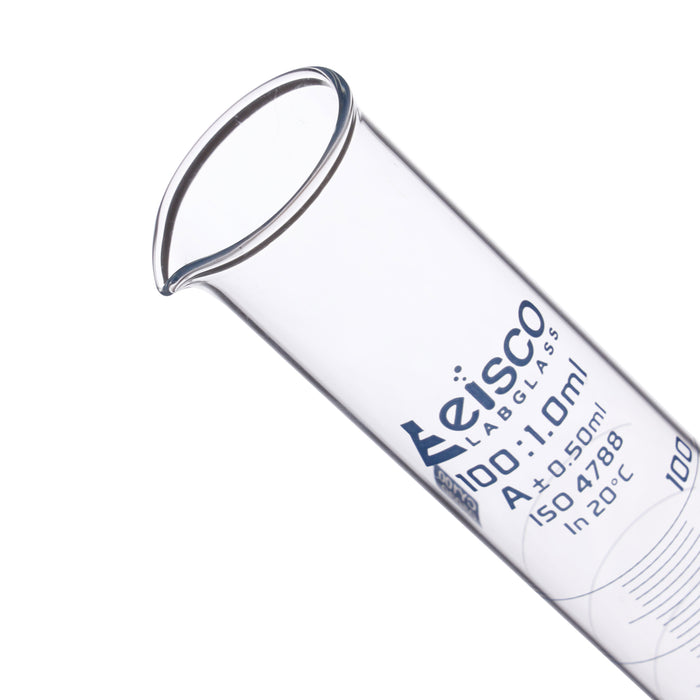 Graduated Cylinder, 100ml - Class A - Blue Graduations, Round Base