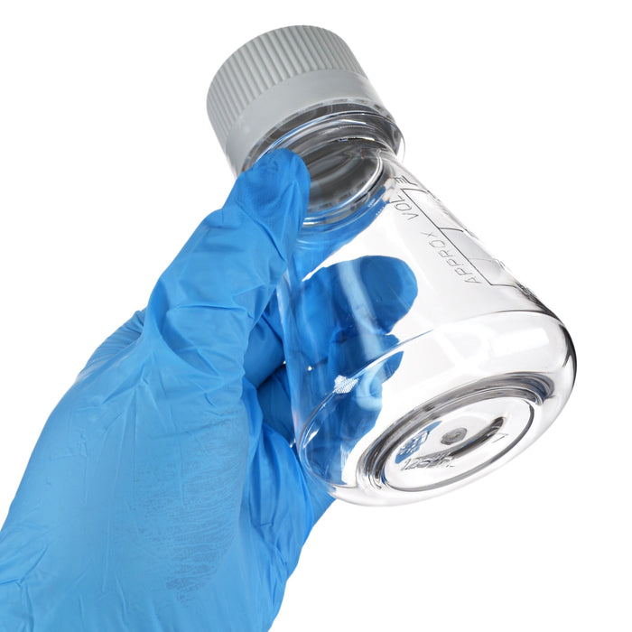Eisco - Pack of 1, 125mL Sterile PETG Erlenmeyer Flask, Vented, Flat Bottom, Lab-Grade, Gamma Sterilized, USP Class VI, Ideal for Cell Culture, Biopharmaceutical Processing, Chemical Storage