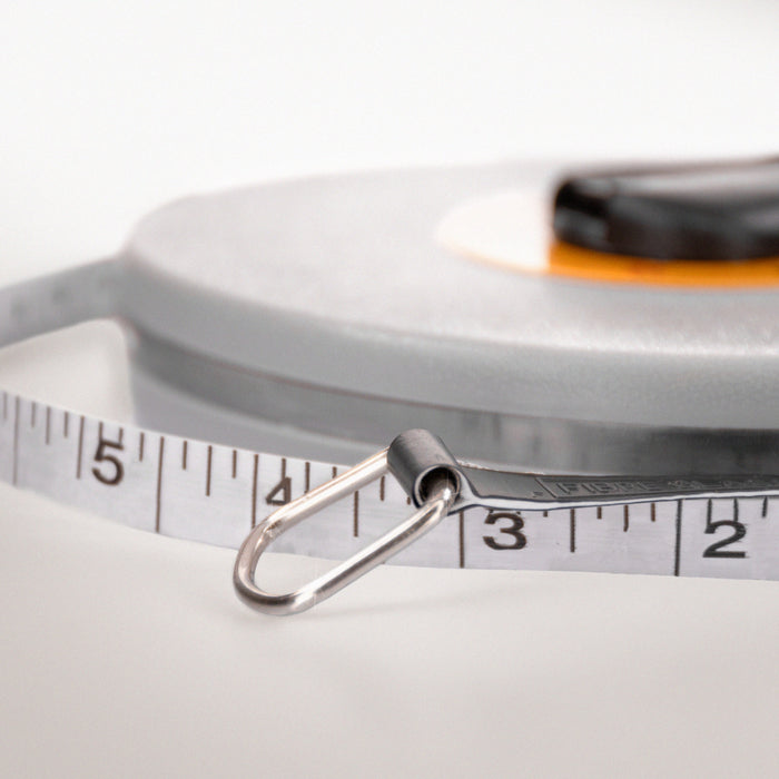 Eisco – 30 Meter Fiberglass Tape Measure with PVC Covering and Flush Winding Handle – Metric and Imperial Markings – Non-Conductive Waterproof Measuring Tool for Lab Field and STEM Education Use