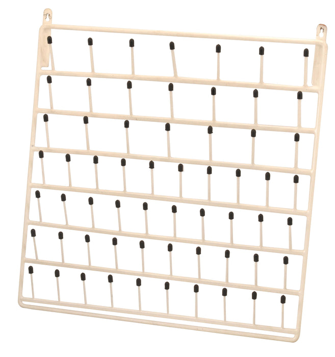 60 Peg Wall Mounted Laboratory Draining Rack, Vinyl Coated Steel, 3 Inch Long Pegs - Eisco Labs