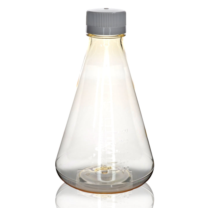 Eisco - Pack of 1, 1L Sterile Polycarbonate Erlenmeyer Flask, Non-Vented, Flat Bottom, Gamma Sterilized, USP Class VI, Lab-Grade, Chemical Storage, Cell Culture, Mixing