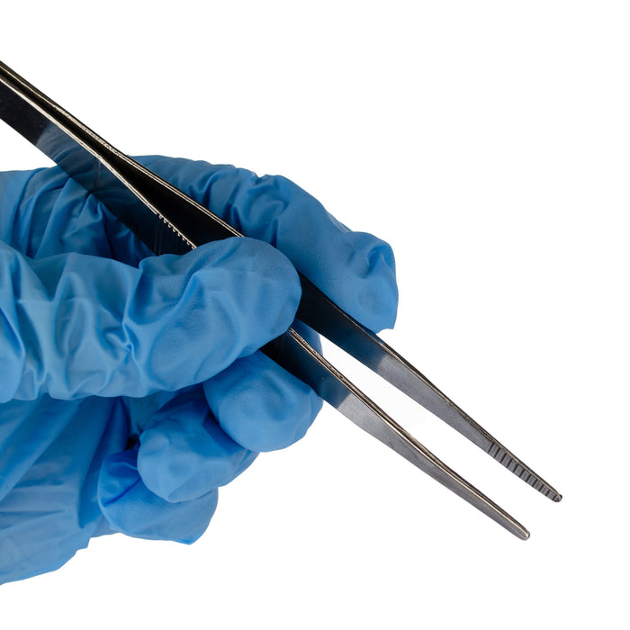 Eisco –  Stainless Steel Blunt End Forceps – 130mm Length – Straight Tip Laboratory Forceps – Precision Dissection Tool for Classroom and Scientific Applications