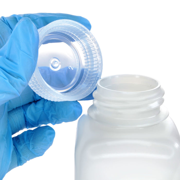 Eisco - Pack of 12, 175mL Square HDPE Reagent Bottles with Wide Mouth Polypropylene Caps, Translucent, Non-Sterile, Chemical Resistant, Leak-Proof, -100°C to 120°C, Ideal for Lab and Industrial Use