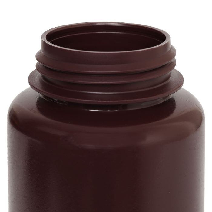 Eisco - Pack of 12, 500mL Wide Mouth Amber HDPE Reagent Bottles with Polypropylene Caps, Non-Sterile, Leak-Proof, Chemical-Resistant, UV Light Shielding for Lab Use, -100°C to 120°C, Ideal for Light-Sensitive Storage