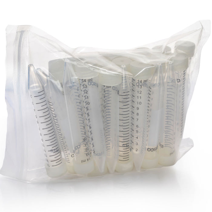 Eisco - Pack of 25, 15mL Non-Sterile Centrifuge Tubes, Polypropylene, Flat Cap, Lab-Grade, Heavy Metal-Free
