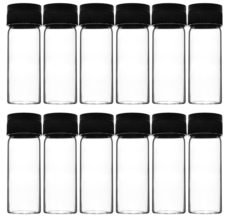 Culture Tube with Screw Cap, 20mL, 12/PK - 25x72mm - Flat Bottom - Borosilicate Glass
