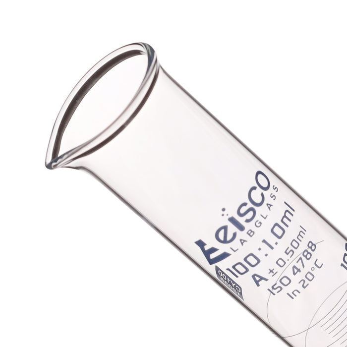 Graduated Cylinder, 100ml - Class A - Blue Graduations, Hexagonal Base