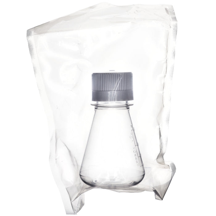 Eisco - Pack of 1, 125mL Sterile PETG Erlenmeyer Flask, Non-Vented, Flat Bottom, Lab-Grade, Gamma Sterilized, USP Class VI, Ideal for Cell Culture, Biopharmaceutical Processing, Chemical Storage